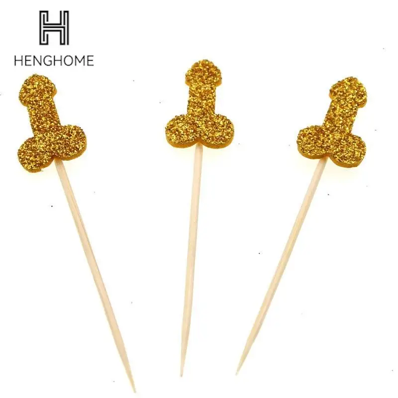 12 шт. Блестящий пенис Вилли торт Кекс Топпер Свадебные подарки для взрослых