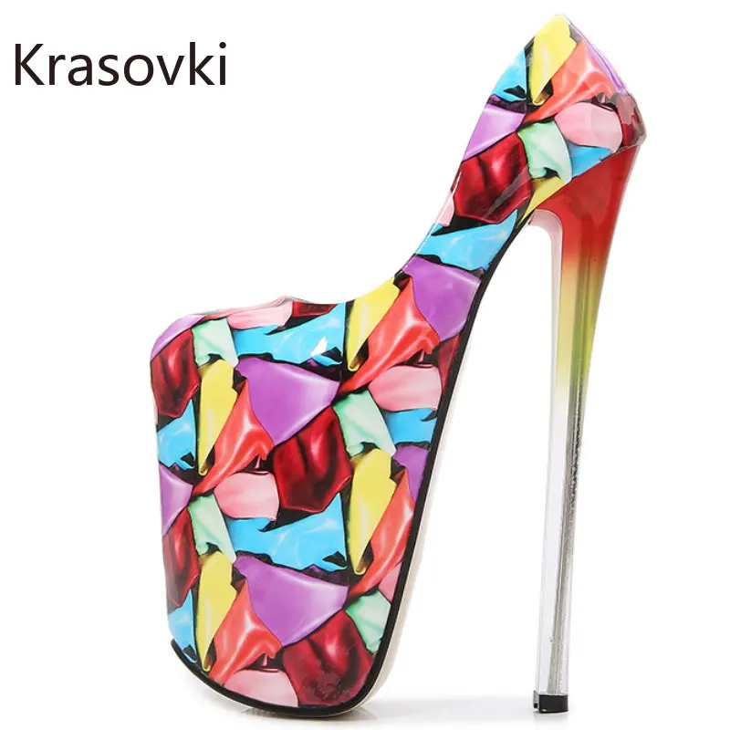 

Krasovki 22cm PU Synthetic Women Dancing Summer Sandals Platform Sexy Nightclub Gothic Elegance Shoes Luxury Big Size Fashion