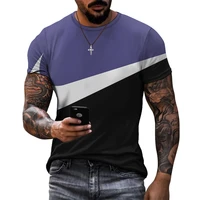 fashion dazzling summer new sports style design models stitching printed short sleeved tops simple casual breathable t shirt