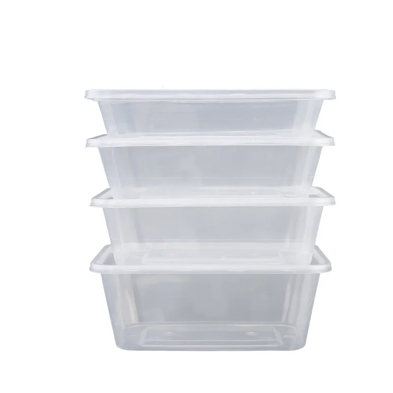 

Одноразовый Ланч-бокс, коробка для еды на вынос, устойчивая к высоким температурам черная прозрачная пластиковая коробка, утолщенная упаковочная коробка с крышкой