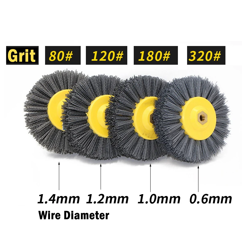 

1pc Nylon Abrasive Wire Polishing Brush Wheel M14 Hole Polishing Brush For Wood Furniture Stone Antiquing Grinding Tools