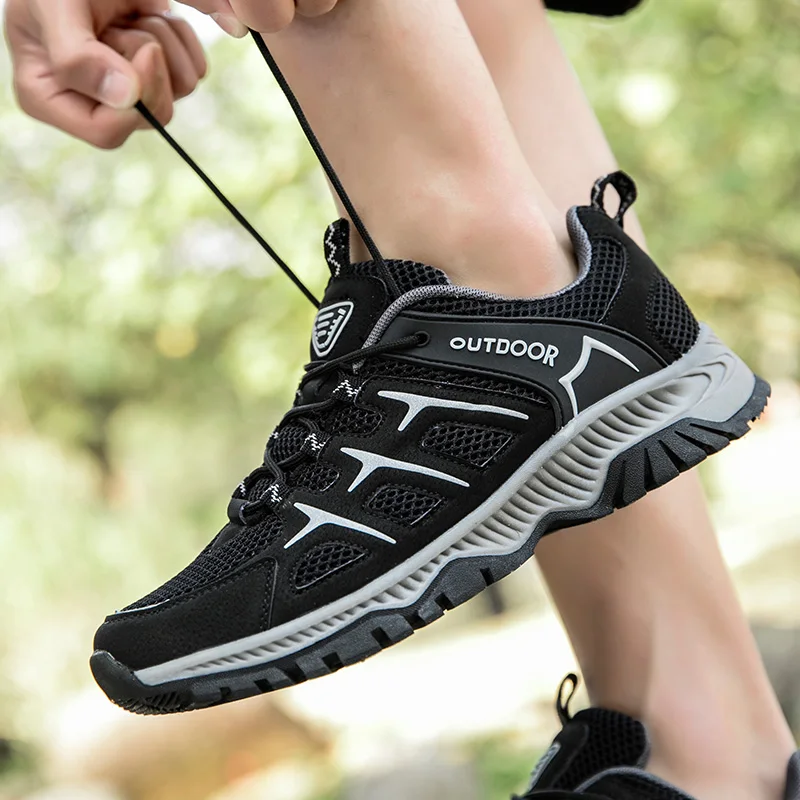 

Mens Womens Comfortable Tactical Sport Hiking Shoes Unisex Nonslip Breathable Waterproof Trekking Shoes Mens Camping Sneakers