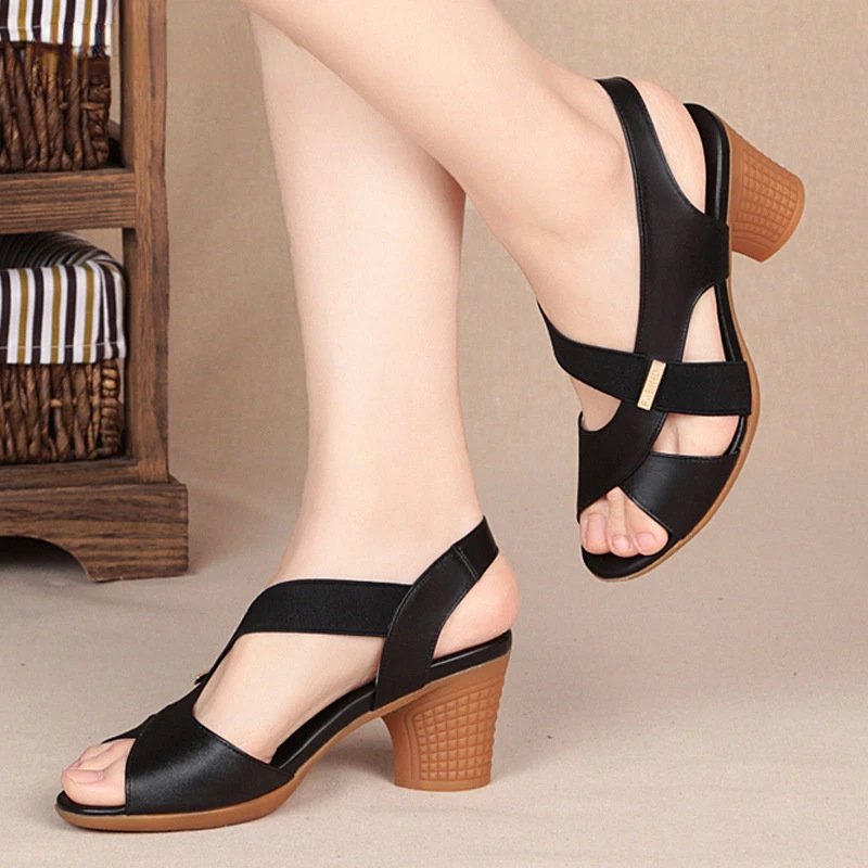 

Comemore Fashion Women Sandals Platform Summer Round Mid Heel Peep Toe Casual Non-slip 2023 Beach Ladies Shoes Zapatos De Mujer