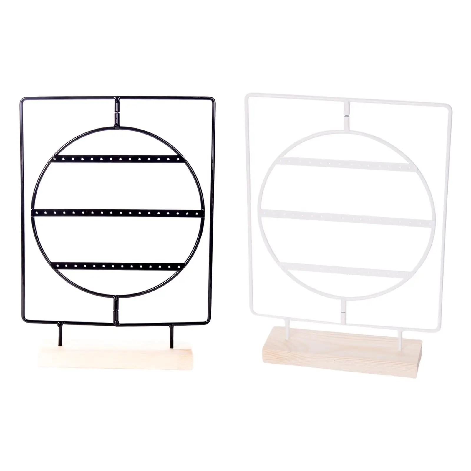 

Jewelry Display Wooden Base, Earring Holder with 360° Rotating Organizer, Jewelry Storage Rack Standing for Girls Women
