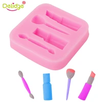 soft food grade silicone mold 3d lipstick fondant chocolate mould soap sugarcraft tray for diy cake decorating tools