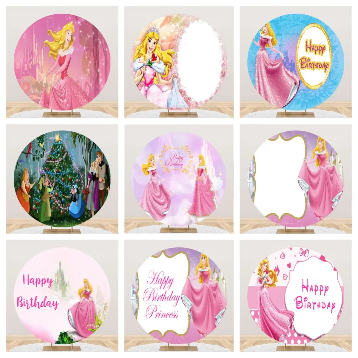 

Студийный фон для фотосъемки с изображением Спящей красавицы принцессы из мультфильма круга девушек на день рождения