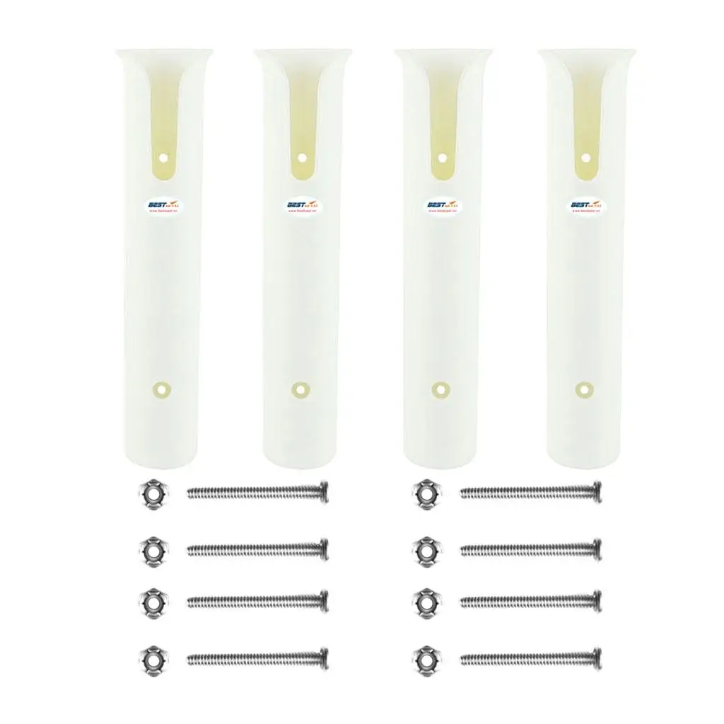 

4 Poles Fishing Rod Holder for Boat Ship Yacht Canvas, White