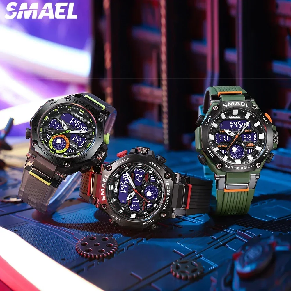 Новые цифровые часы для мужчин корпус из сплава водонепроницаемые