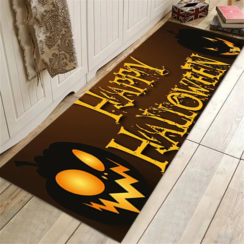 

Halloween Decoration Pumpkin Welcome Entrance doormat Home Design Horror Indoor Kitchen Floor Mat Non-Slip Bathroom Soft Rugs