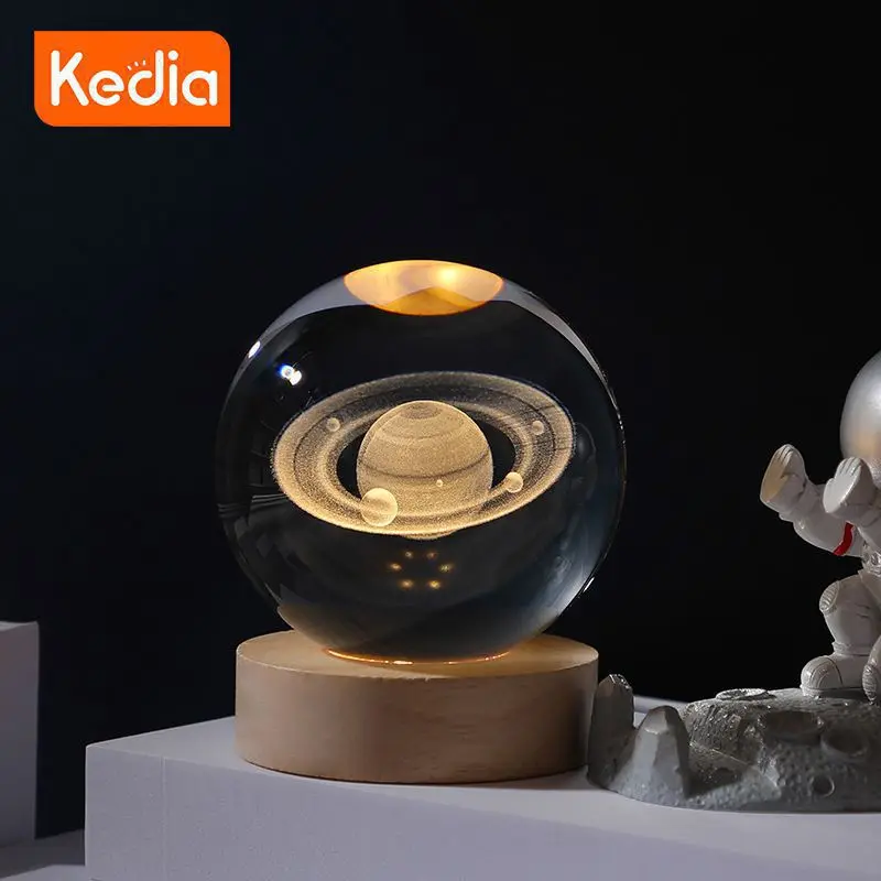 

Светящийся планетарный Галактический ночник, 3d украшение Рамадана, ночная лампа, светящаяся уникальная хрустальная лампа, декор для комнаты, прикроватные светильники