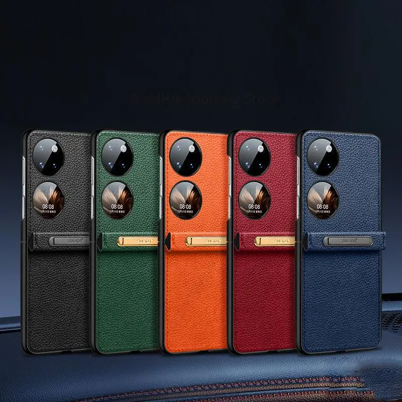 Funda For Huawei P50 Pocket Leather Kickstand Shockproof Case For BAL-AL00 BAL-L49 Invisible Bracket Cover For Huawei P50 Pocket