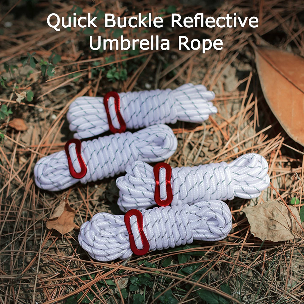 

Outdoor Parachute Cord Lanyard Multifunction Umbrella Paracord Rope Reflective Thicken for Camping Hiking Survival Tent Access