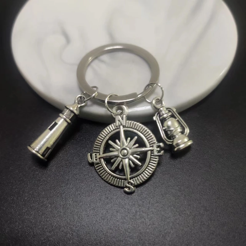 

Lighthouse Compass Rudder Anchor Key Chains, Silver Color, Women Jewelry Man Accessory Pendant Fashion