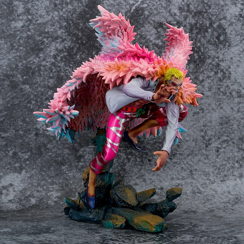 Фото Аниме One Piece Dressrosa Donquixote Doflamingo GK ПВХ фигурка игры Статуя Коллекционная модель детские игрушки куклы Подарки 32 см №2