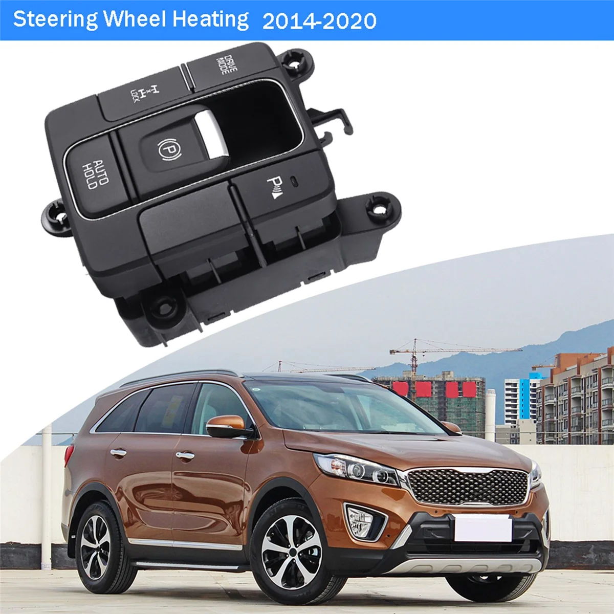 

93600C5210 Car Electronic Handbrake Button Steering Wheel Heating Switch for Kia Sorento 2014-2020 93600-C5210