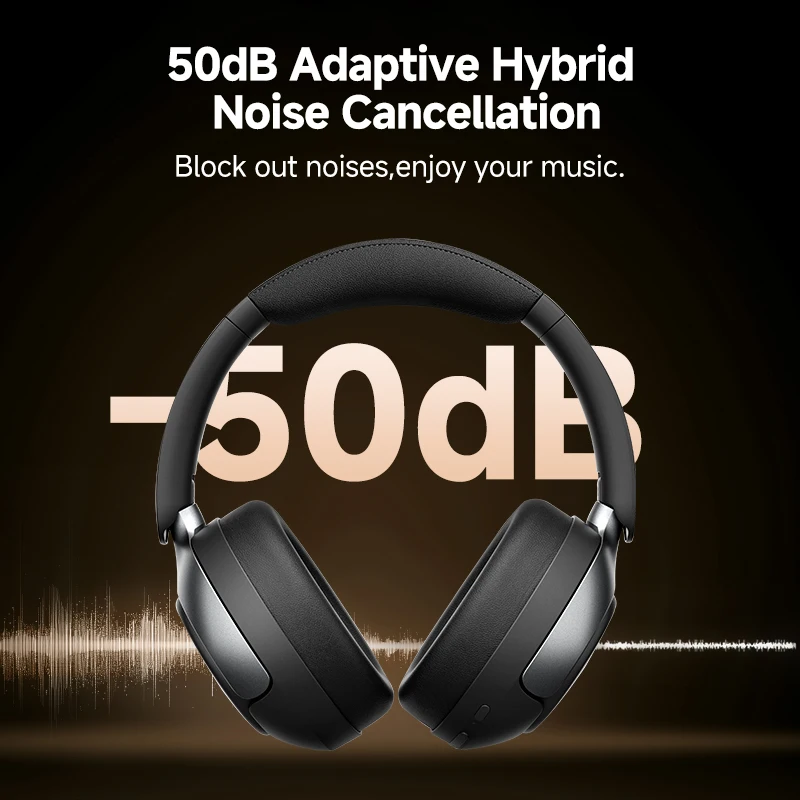 Фото QCY H3 PRO Наушники Bluetooth с ANC, адаптивная гарнитура с активным шумоподавлением 50 дБ, беспроводные наушники LDAC Hi-Res, время воспроизведения 55 ч №2