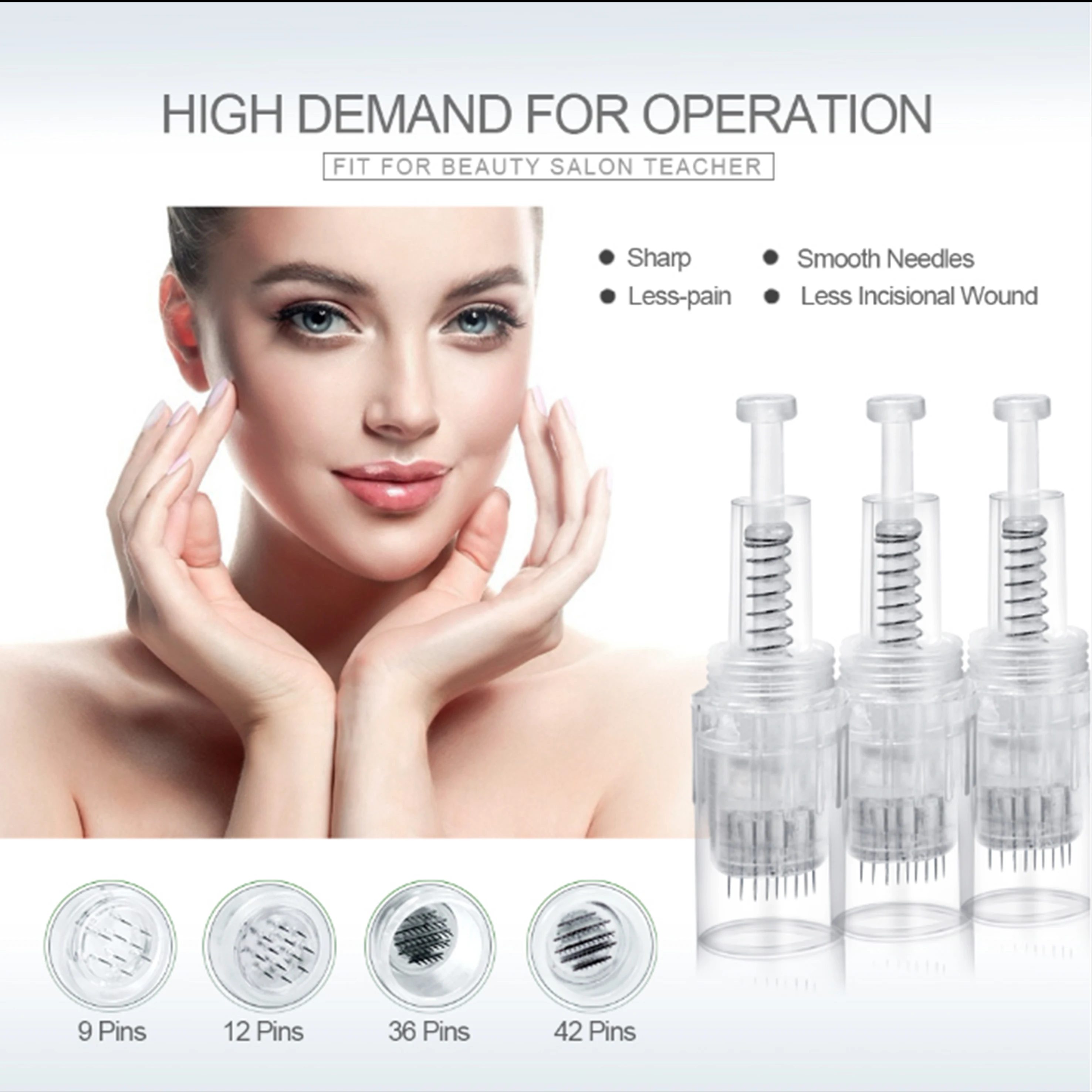 Винтовые 12-контактные картриджи с микроиглами Derm для электронной системы Dermapen
