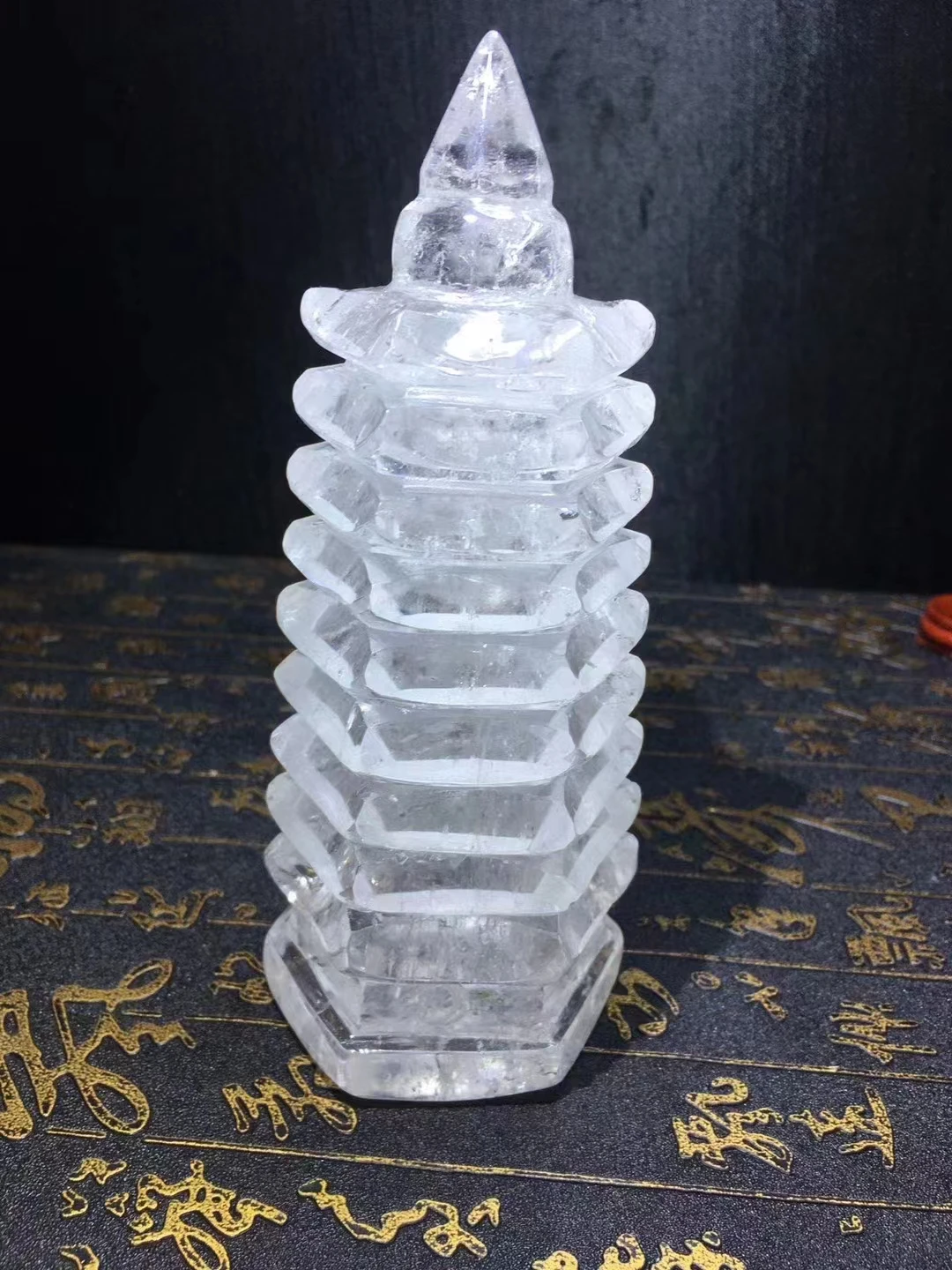 

Natural Crystal Wenchang Tower Crystal Tower Point Stone Mineral Healing Home Fengshui Decoration Collection 1pcs