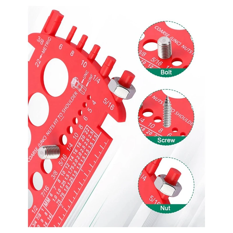 Измеритель болтов (метрические и SAE) измеритель для быстрого определения размера