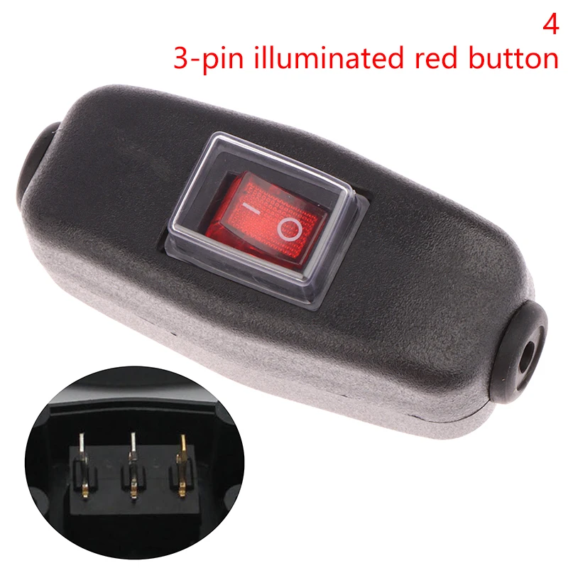 

1 шт., более безопасный и надежный черный 2-контактный 3-контактный переключатель переменного тока в 10 А