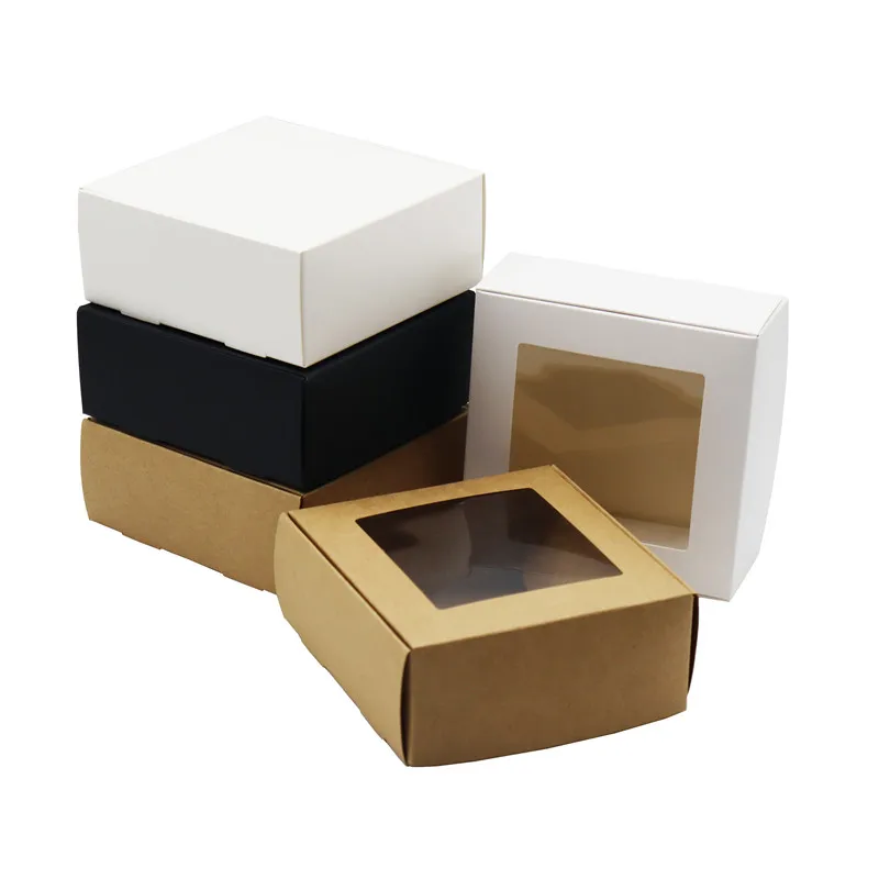 50 шт. Подарочная коробка из крафт-бумаги черно-белая |