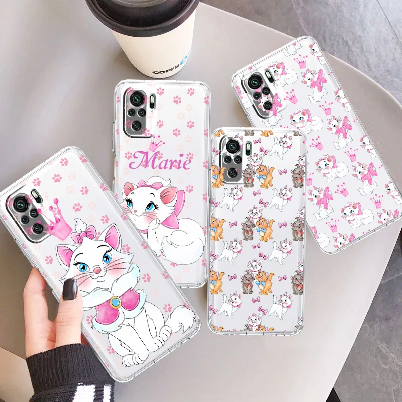 

Marie Cat Anime For Xiaomi Redmi Note 12 11 11T 10 9 8 7 6 5 4 Pro 5G 4G Silicone TPU Transparent Soft Phone Case Coque Capa