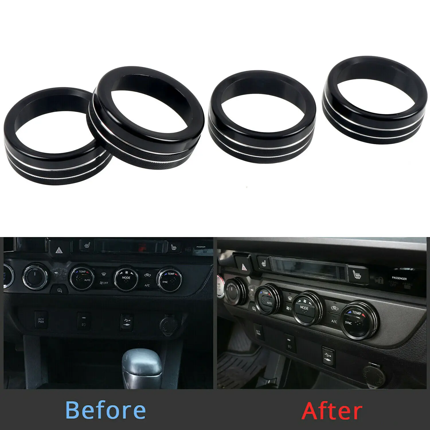 

Черная оболочка для кнопки управления воздуха, 4 шт. для Toyota Tacoma 2016-2022