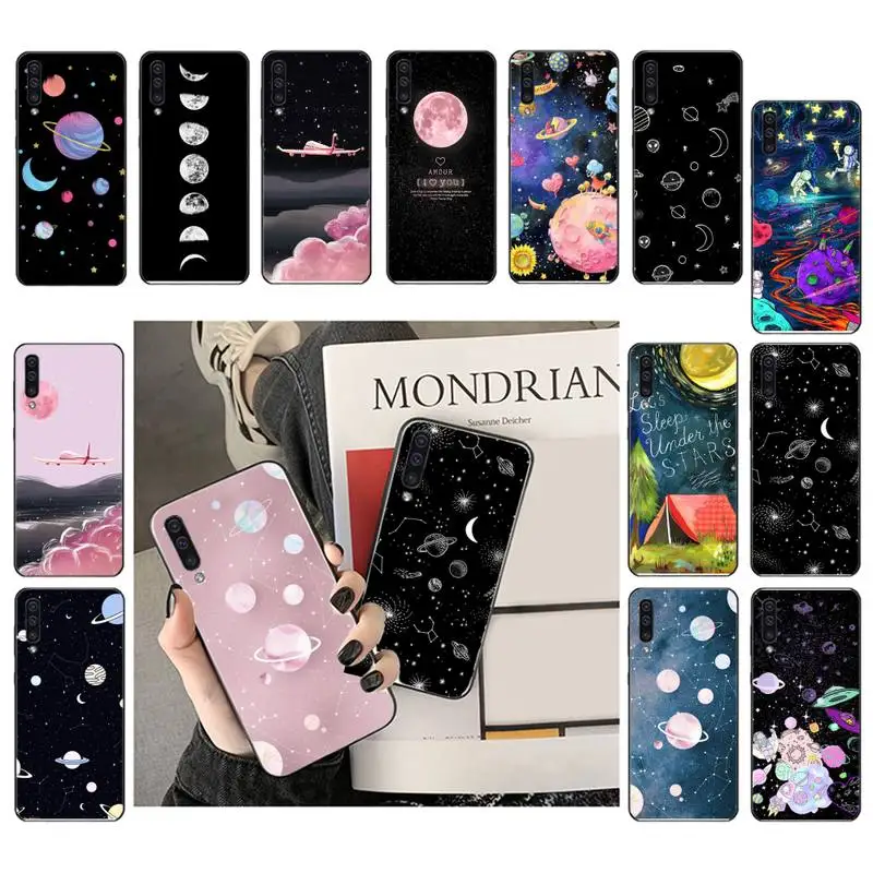 

Moon stars space Cloud Plane astronaut Phone Case For Samsung A41 A31 A50 51 A32 A70 A71 A52 A30 A11 A12 A72 M31 A21