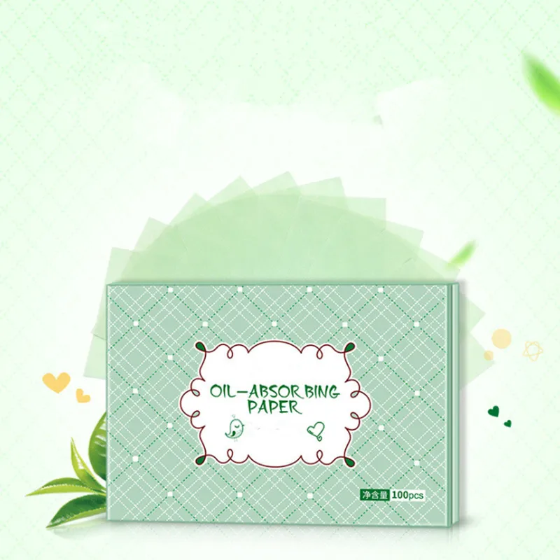 

New Green Tea Facial Oil Blotting Sheets Paper Cleansing Face Oil Control Absorbent Paper Beauty Makeup Tools