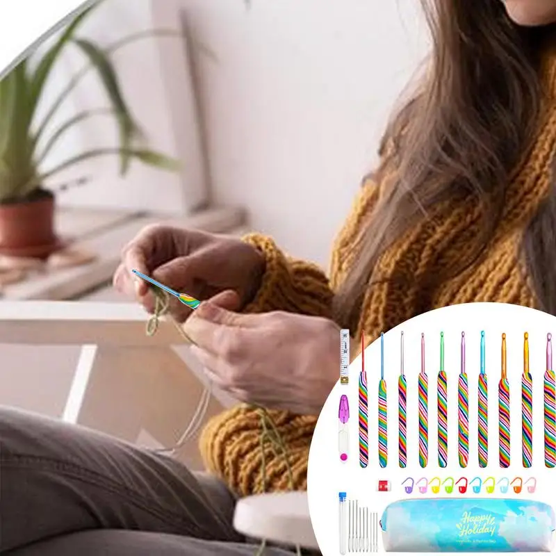 Мягкий теплый набор крючков для вязания крючком Набор игл с мягкой ручкой