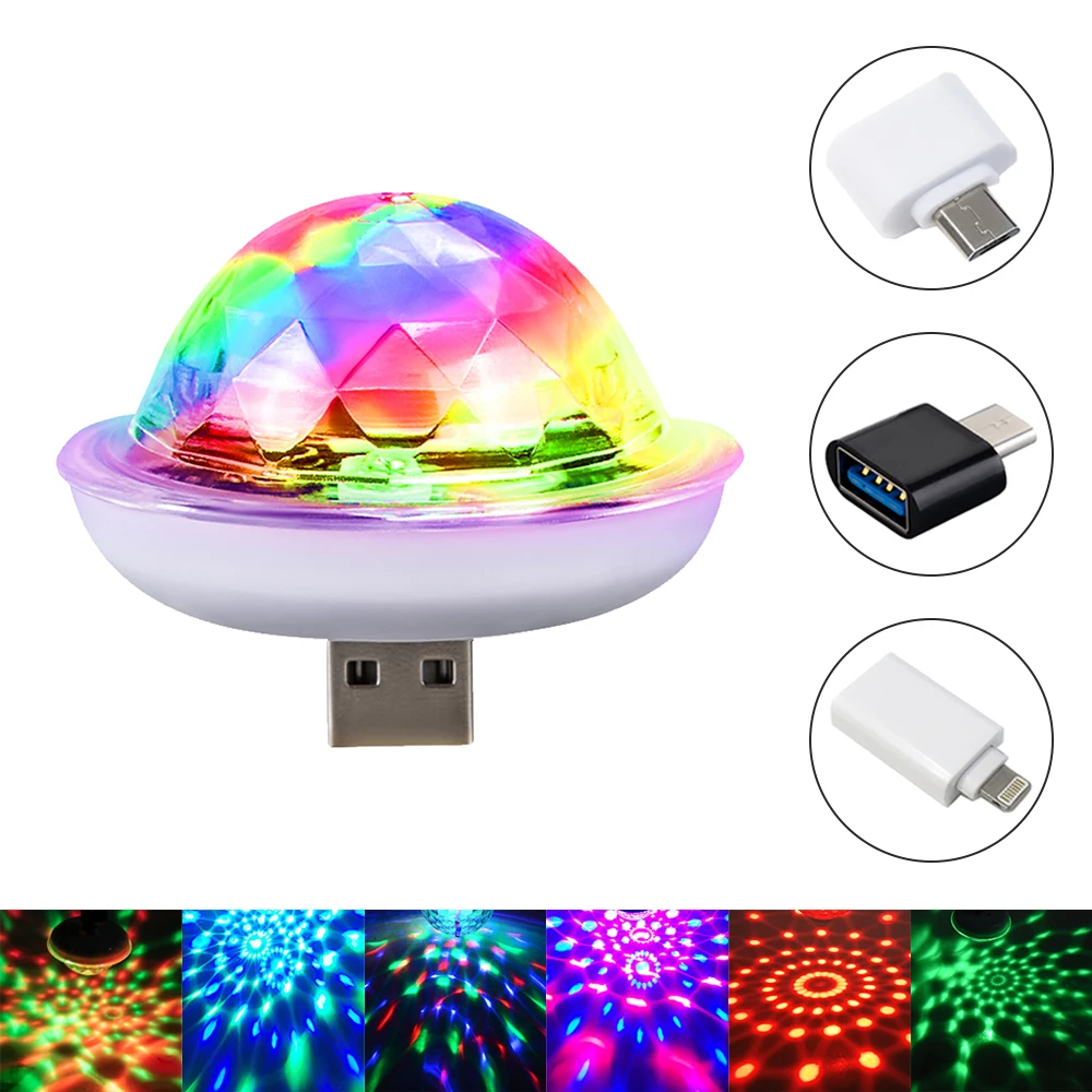 

1pcs Car Led Auto USB Ambient Light DJ RGB Mini Colorful Music Sound Light USB-C Interface Apple Interface Holiday Party Karaoke