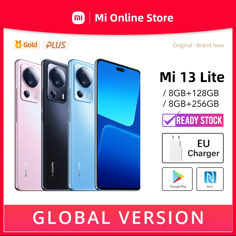 

Global Version Xiaomi 13 Lite 5G, 8GB 256GB, Original Brand New 120MHz AMOLED Display 67W Charger