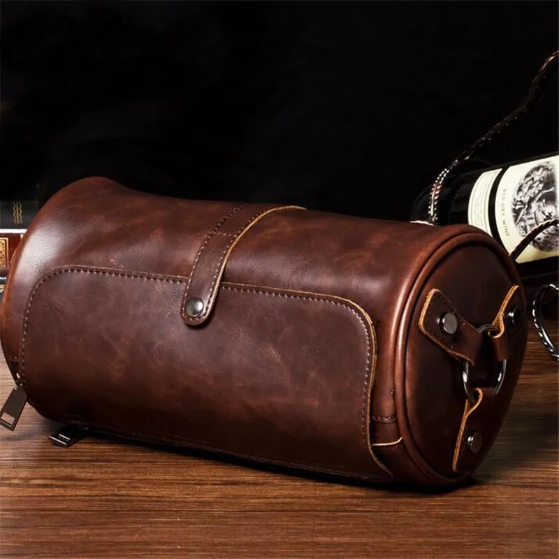 

Men Bag Hot Sale Cylindrical Leisure New Fashion Bag Real Messenger Shoulder Bags Men Bag Brand Shape Crossbody Small
