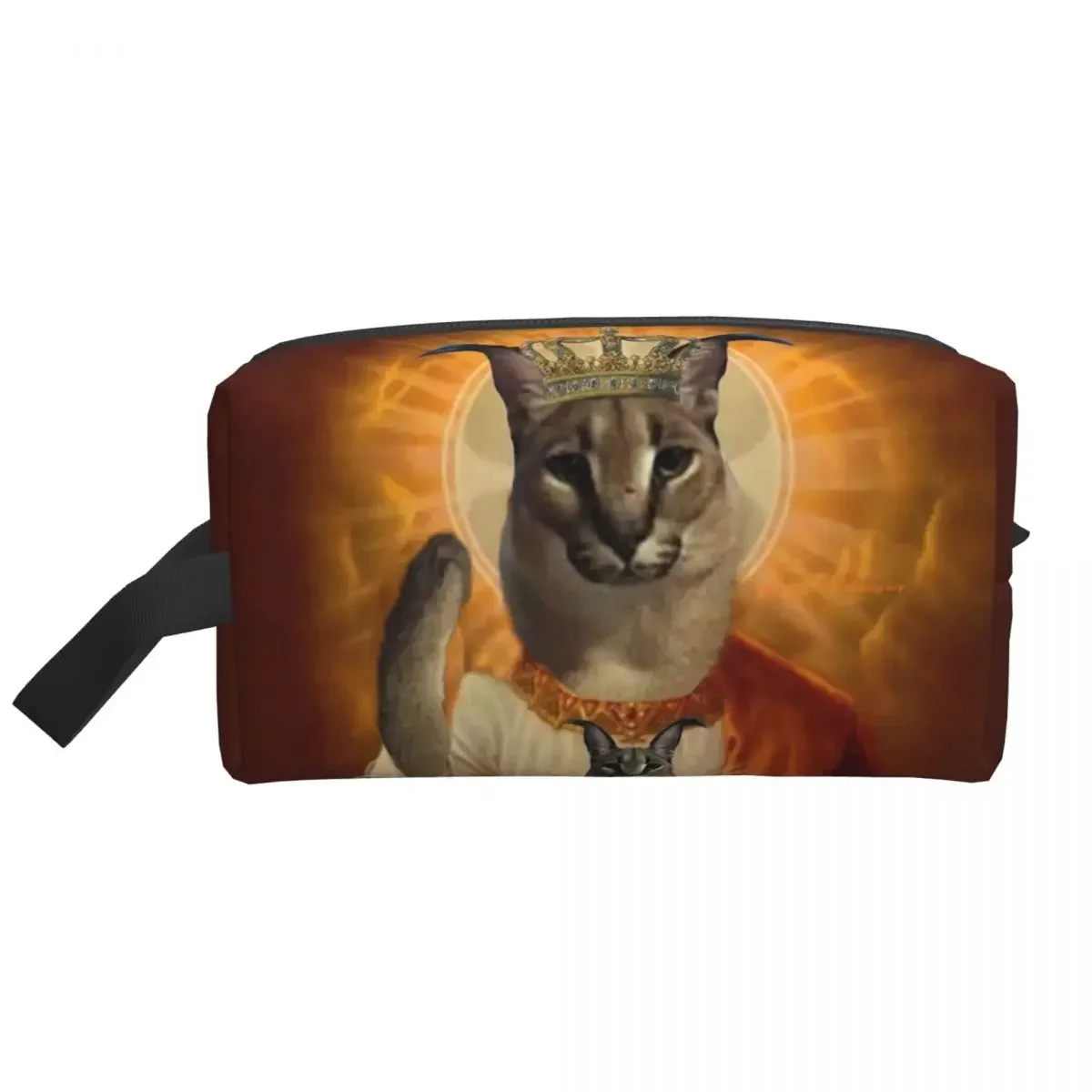 Большая косметичка Saint Meme Floppa Женская милая большой вместимости фотокосметичка