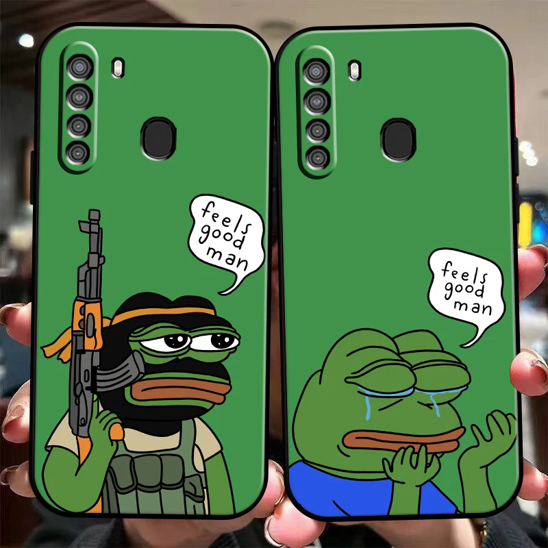 

Cartoon Make Fun Of Frogs Phone Case For Samsung Galaxy A32 4G 5G A51 4G 5G A71 4G 5G A72 4G 5G Black Back Silicone Cover Funda