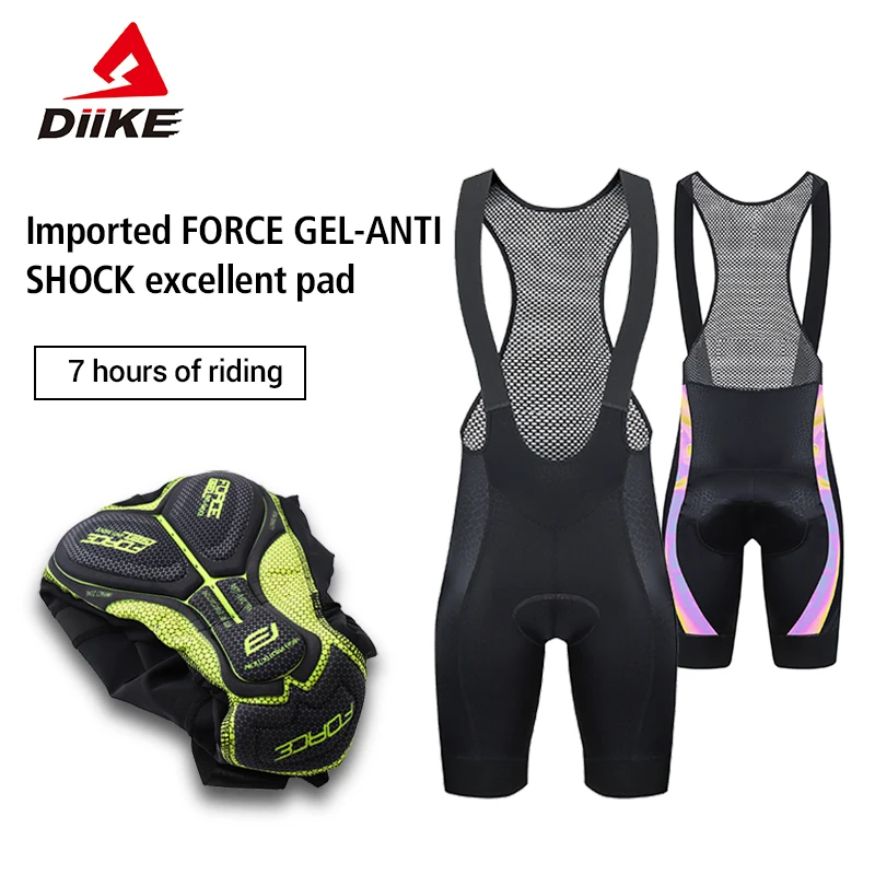 

2023 Men's Cycling Bibs Shorts Mountain Bike Breathable Gel Padded Bike Tights Reflective Triathlon MTB Bicycle Riding Shorts