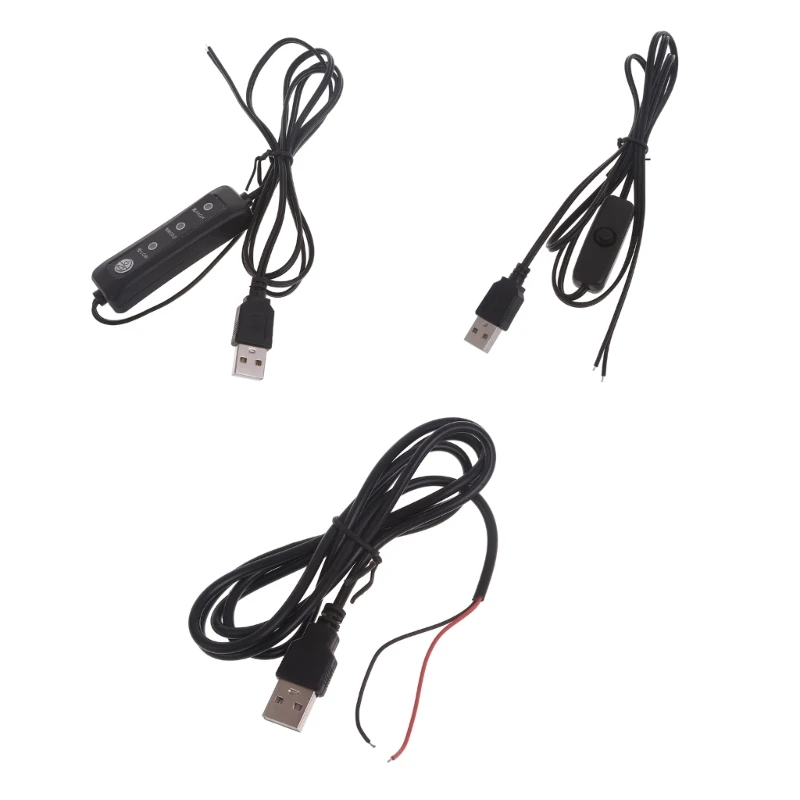 

USB DIY Soldering Power Cord for 5V LED Lights Fans Cameras with