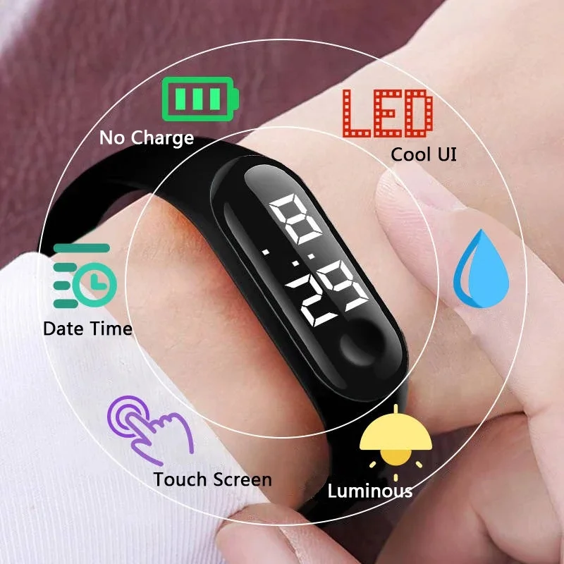 

LED Electronic Sports Luminous Sensor Watches Fashion Men Women Watches Dress Watch digital Watches Silicone Strap Wristwatch #