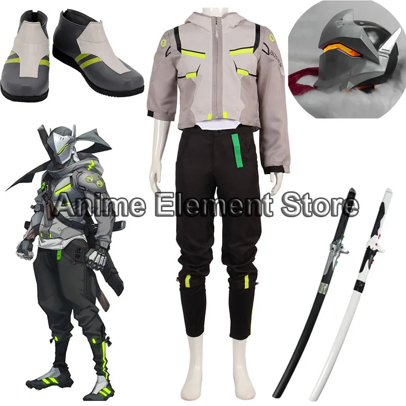 Игра Overwatch Косплей Гэндзи костюмы взрослые мужские женские наряд-Униформа