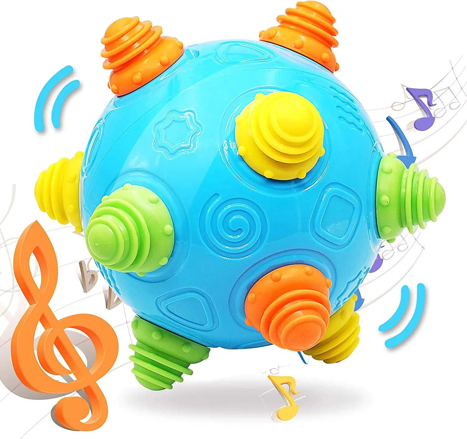 

Toddlers Baby Music Shake Ball Toy Bumble Ball for Babies Dancing Bumpy Interactive Sounds Crawl Ball ToLearning Ball Gift Toys