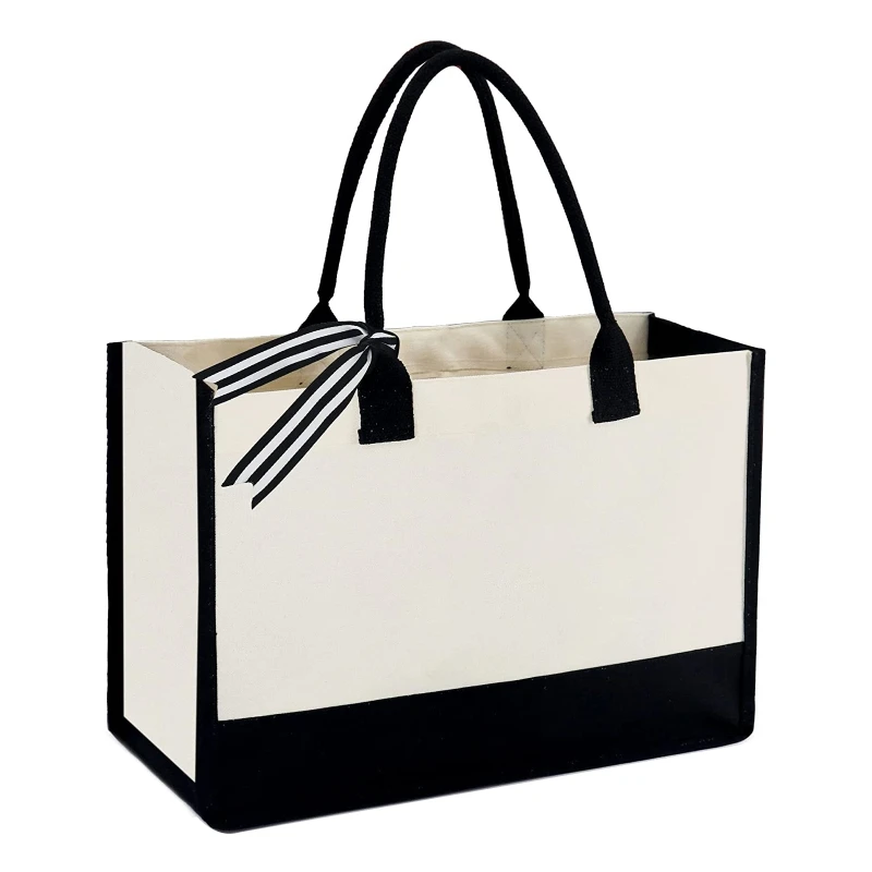 

Fashionable Canvas Bag Letters Large Capacity Women Tote Bags with Handle