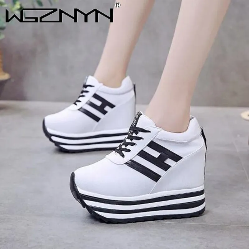 

Женские кроссовки на платформе, повседневная обувь на плоской подошве, скрытый склон, Вулканизированная подошва, спортивные для ходьбы, для весны и осени
