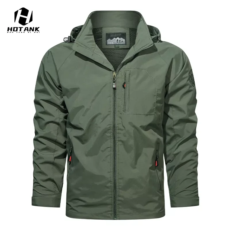 

NEW IN Autumn Men Waterproof Jackets Military Shark Skin Soft Shell Outdoor Outwears Fashion Windbreaker Waterproof Hooded Coats