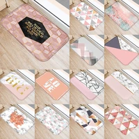 pink marble geometric printed kitchen door mat 4060 coral velvet carpet doormat floor mats colorful anti slip rug 48267 5