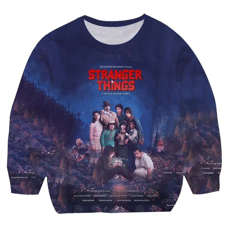 

Свитшот детский с длинным рукавом и принтом «очень странные дела»