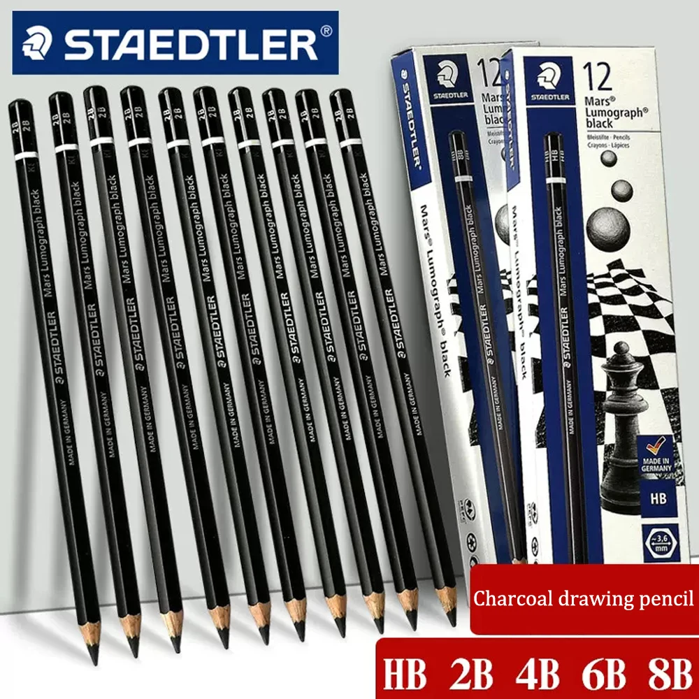 100b Black Rod Sketching Hb-6b Non-reflective Carbon Pencil Art Stationery School