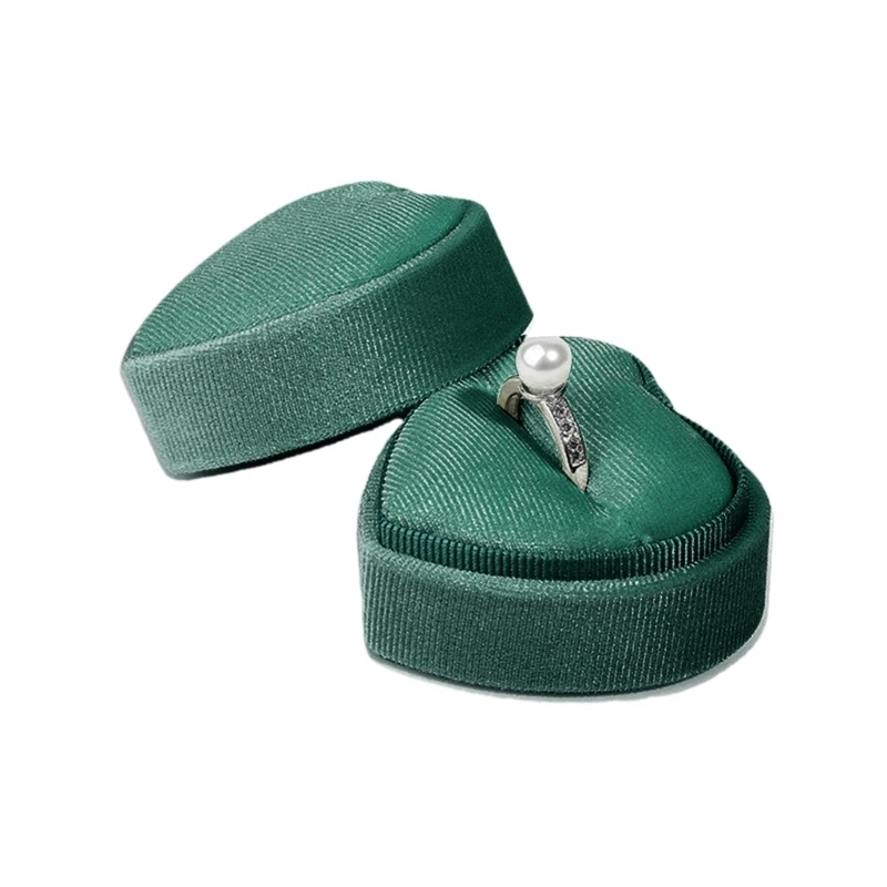 

Heart Shape Single Double Ring Box Pendant Box Earring Cases Ring Necklace Organizer Jewelry Gift Storage for Wedding