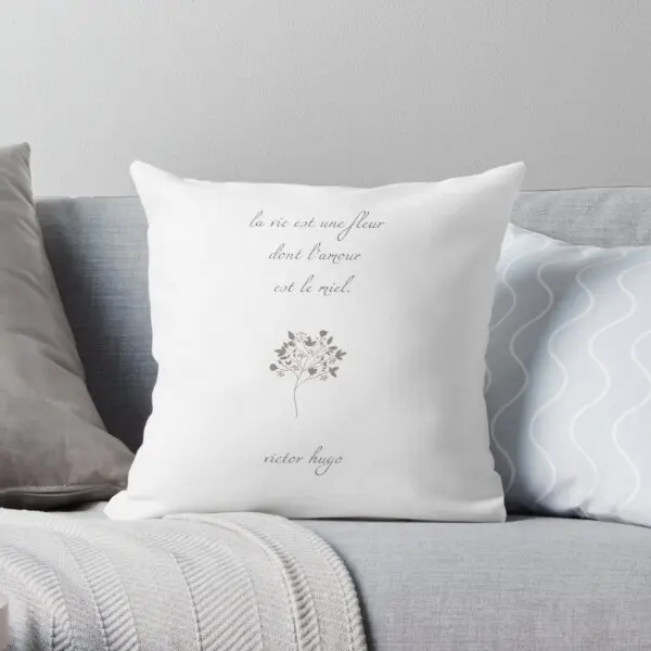 

Чехол для диванной подушки Victor Hugo с цитатами Life Is The Flower Of Printing
