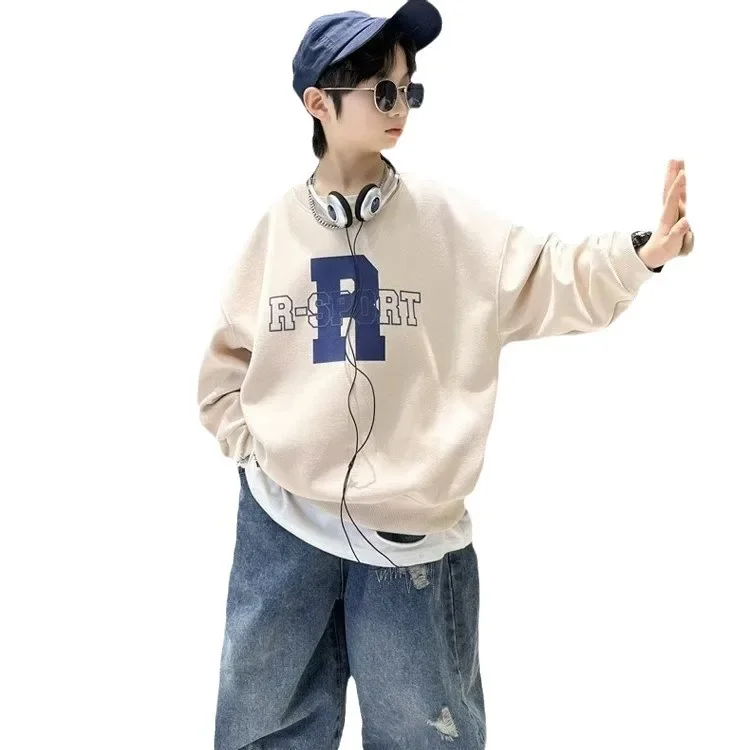 Толстовка на осень/зиму для мальчиков новинка 2024 стильный повседневный топ с