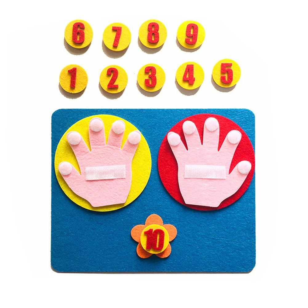 

Toddler Math Toys Kindergarten Montessori Felt Craft Kids Finger Counting 1-10 Learning Home DIY Children Educational Gift